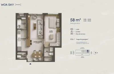Apartamento com 1 quarto à venda na Rua Eugênio Raulino Koerich, 100, Campinas, São José