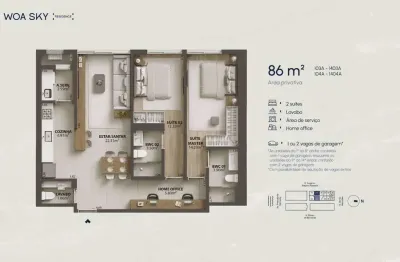 Apartamento com 2 quartos à venda na Rua Eugênio Raulino Koerich, 100, Campinas, São José