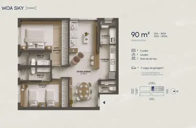 Apartamento com 2 quartos à venda na Rua Eugênio Raulino Koerich, 100, Campinas, São José