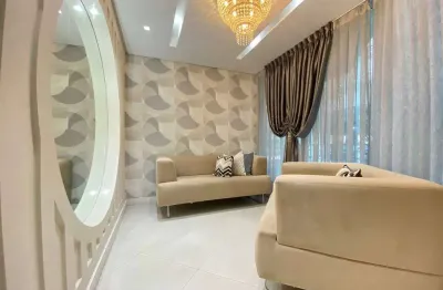 Amplo apartamento mobiliado com 3 suítes e lazer completo – residencial ônix, meia praia