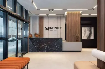Flat finamente mobiliado de 1 dormitório com lazer completo - infinity tower - meia praia, itapema/sc
