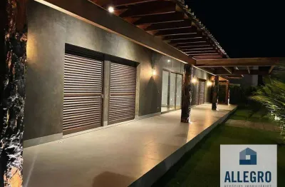 Exclusivo rancho à venda no condomínio enseada 2 com 4 suítes e   com espaço para vários veículos / próximo a br 153 !!
