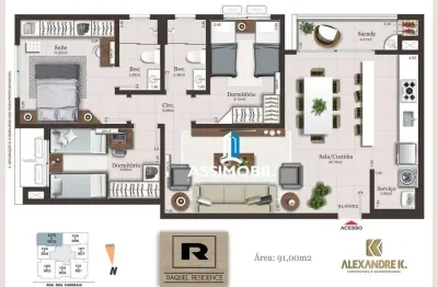 Apartamento com 3 dormitórios à venda, 91 m² por r$ 890.000,00 - pedra branca - palhoça/sc