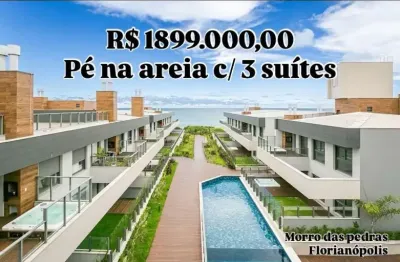 Apartamento exclusivo pé na areia morro das pedras vista mar 3 suítes e lazer completo