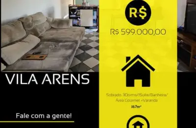 Sobrado 167m² c / 3 dorms/ 1 suíte + banheira/churrasqueira  loc.: vila arens 2, jundiaí /sp