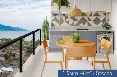 Apartamento com 1 dormitório à venda, 48 m² por r$ 400.000,00 - praia das palmeiras - caraguatatuba/sp