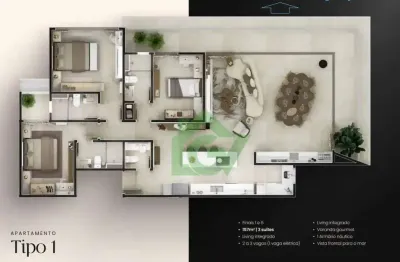 Apartamento com 3 dormitórios 3 suítes à venda, 157 m² por r$ 1.530.000 - massaguaçu - caraguatatuba/sp