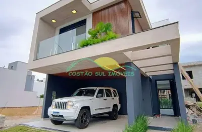 Casa á venda com arquitetura contemporânea em condomínio fechado – biguaçu, santa catarina