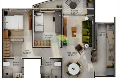 Apartamento de 2 quartos à venda, saco grande, florianópolis, sc