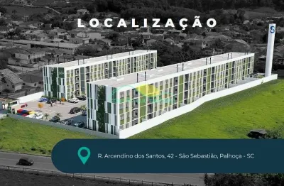 Apartamento garden 2 dormitórios, financiável, à venda, em  são sebastião, palhoça, santa catarina