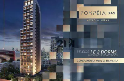 Studio com 1 dormitório à venda, 25 m² por r$ 342.000,00 - pompéia - são paulo/sp