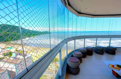 Apto de 4 dorm c/3 suítes, sacada gourmet, frente mar. 212 m² de área útil. bairro; canto do forte.