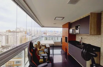 Apto de 2 dorm, c/ 1 suíte, sacada gourmet, 83 m² de área útil. bairro: canto do forte.