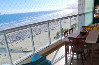 Apto frente mar de 3 dorm revertido p/ 2 c/ 1 suíte, 2 vagas, 101m² de área útil, mobiliado. bairro: boqueirão.