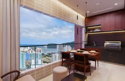 Apto de 2 dorms c/ 1 suíte, c/ sacada gourmet, 73,36 m² de área útil, sacada. bairro: canto do forte.