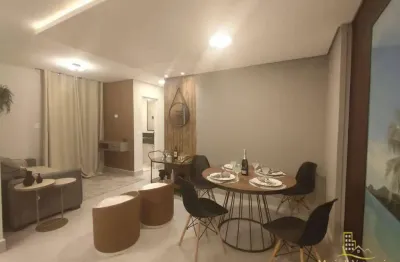 Apartamento semi mobiliado com 2 dormitórios à venda, 56 m² por r$ 340.000,00 - jardim dos pássaros - guarujá/sp