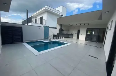 Casa térrea em indaiatuba, condomínio jardins di roma com 3 suítes - 208 m²