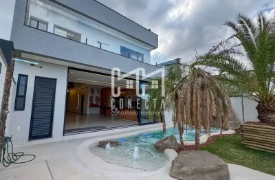 Sobrado em indaiatuba, condomínio jardins di roma com 4 suítes - 256 m²