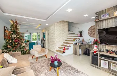 Sobrado triplex com 3 dormitórios, 2 suítes à venda, 285 m² por r$ 1.099.000 - abranches - curitiba/pr