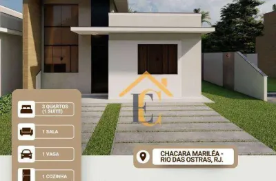 Casa com 3 dormitórios à venda, 77 m² por r$ 410.000 - jardim mariléa - rio das ostras/rj