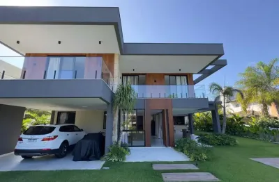 Casa em condomínio para venda em camaçari, busca vida (abrantes), 5 suítes, 6 banheiros, 3 vagas