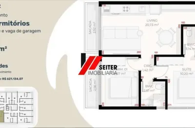 Apartamento 2 dormitórios sendo 1 suíte e vaga à venda no teahupoo santa mônica