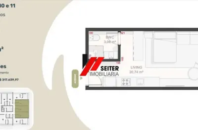 Studio 1 dormitório com sacada à venda no teahupoo santa mônica