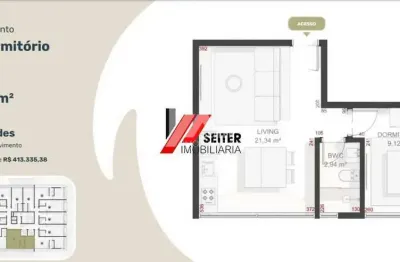 Apartamento com 1 dormitório a venda no Teahupoo Santa Mônica