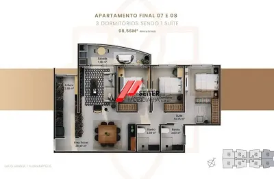 Apartamento com 3 quartos à venda no Saco Grande, Florianópolis 