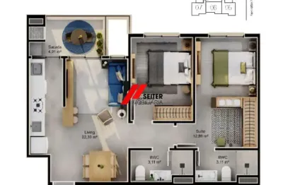 Apartamento de 2 dormitórios sendo 1 suíte a venda jardim cacupé florianópolis.