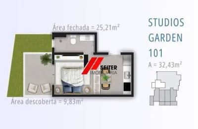 Studio garden com área privativa 600m da ufsc | smart 1 trindade