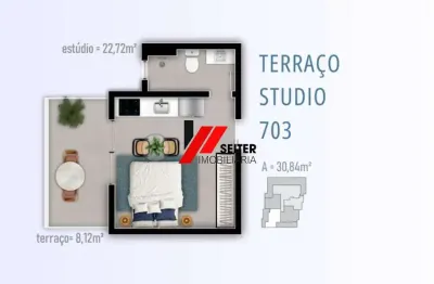 Studio cobertura à venda no bairro trindade em florianópolis.