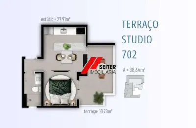 Studio cobertura à venda com 38m2 no bairro trindade em florianópolis.