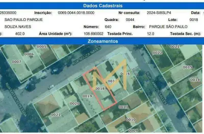 Terreno à venda, 402 m² por r$ 650.000,00 - parque são paulo - cascavel/pr