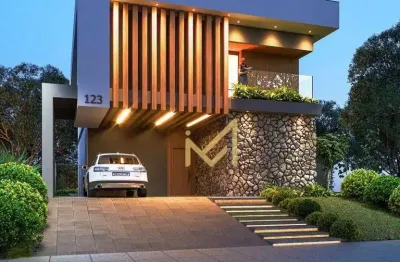 Sobrado no terras alpha: 4 suítes + 4 vagas com 260m² por r$ 1.980.000 - cascavel/pr