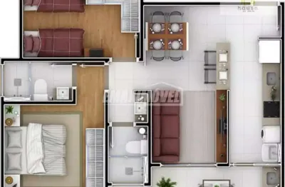 Apartamento com 2 quartos à venda na Rua Antonio Perez Hernandez, Torre 3 - Africa, Parque Campolim, Sorocaba