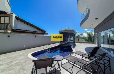 Sobrado de alto padrão no swiss park sbc – 4 suítes, cinema, piscina aquecida e vista deslumbrante