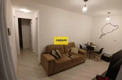 Apartamento 2 quartos, sacada, 1 vaga, 46m², centro - sbc, andar alto
