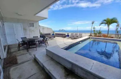 Cobertura duplex reformada frontal mar na orla da praia da barra da tijuca, próximo ao jardim oceânico e praça do ó. posto 3. barra da tijuca/rj.