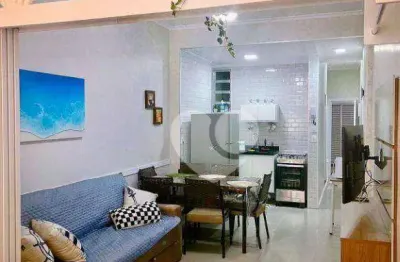 Lopes enjoy vende belíssimo apartamento em copacabana, 1 quarto com 1 banheiros+ 1 lavabo, 55 m2,  valor r$ 630.000,00