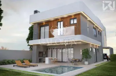 Sobrado luxuoso no terras alpha i  4 suítes, área gourmet e condomínio completo em cascavel