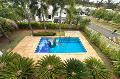 Casa para alugar no alphaville dom pedro - campinas/sp, com 4 suítes (1 máster com closet e hidro), lazer privativo e garagem para vários carros.