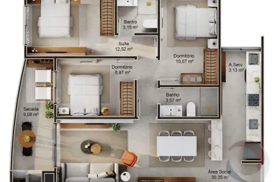 Apartamento com 3 quartos à venda na Rodovia Virgílio Várzea, --, Saco Grande, Florianópolis