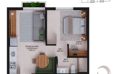Apartamento com 1 quarto à venda na Rua da Pedra, --, Pedra Branca, Palhoça