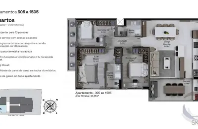 Apartamento com 3 quartos à venda na Rua Humaitá, --, Estreito, Florianópolis