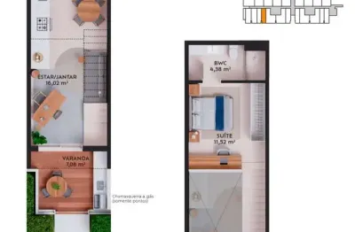 Apartamento com 1 quarto à venda na Rua das Pedras, --, Pedra Branca, Palhoça