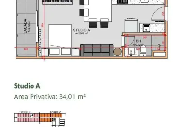Kitnet / Stúdio à venda na Rodovia José Carlos Daux, --, Saco Grande, Florianópolis