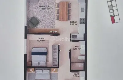 Apartamento de 69 m² com 2 quartos sendo 1 suíte na pedra branca