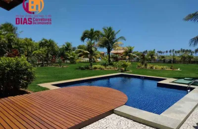 Vendo casa de porteira fechada mobiliada e decorada dentro do complexo de saiupe a poucos passos da praia e lagoa com 4 suites com 1.400m2 de área total  piscina espaço gourmet privativo em condomínio
