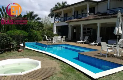 Alugo casa com 1.100m2 vista mar de alto padrão em patamares dentro de condomínio  fechado com 5/4,  suítes , piscina particular, varandas, mobiliada ou a combinar